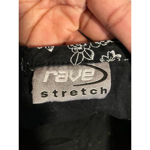 Rave Skirt Womens Small Black White Floral Flare USA Y2K 2000s Whimsigoth FLAW - Picture 4 of 8